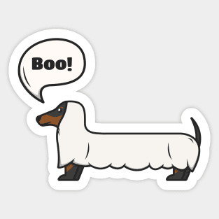 Ghost dachshund - Boo! Sticker